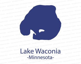 Lake Waconia Silhouette SVG | Waconia Lake Minnesota Design Cutter File | Svg Files for Cricut | Silhouette Files