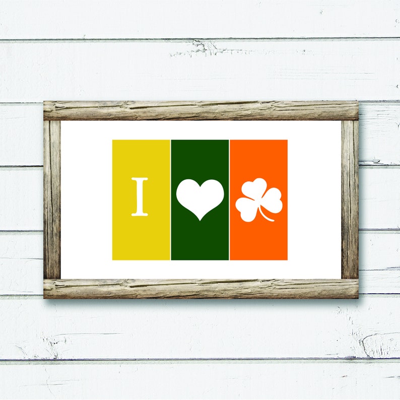 Download I Love Clover Flags Svg Cute Shamrock Svg Dxf Png St Paddys | Etsy