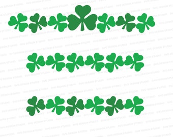 Shamrock Lines SVG | Light Green and Dark Green Shamrocks SVG | Individual Lines or All Together | Svg Files for Cricut | Silhouette Files