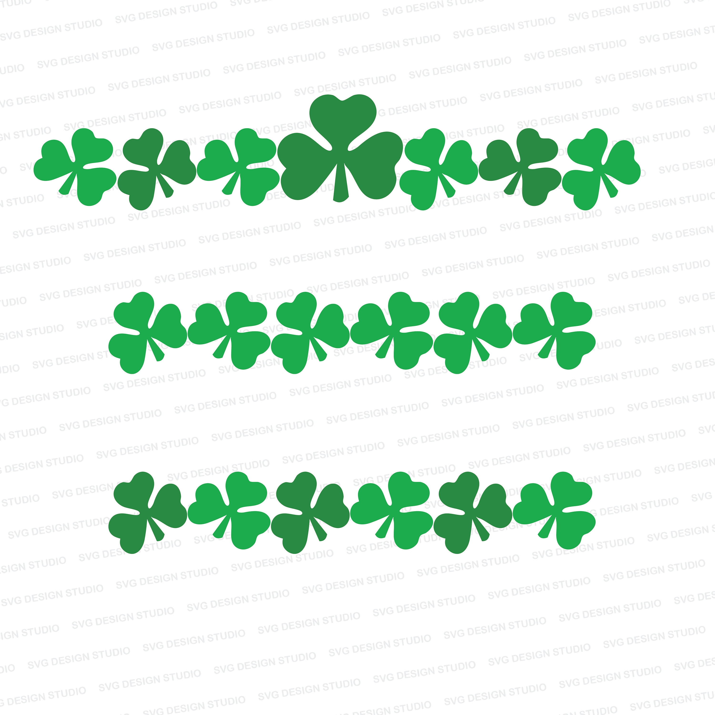 Shamrock Lines SVG / Light Green and Dark Green Shamrocks SVG Etsy
