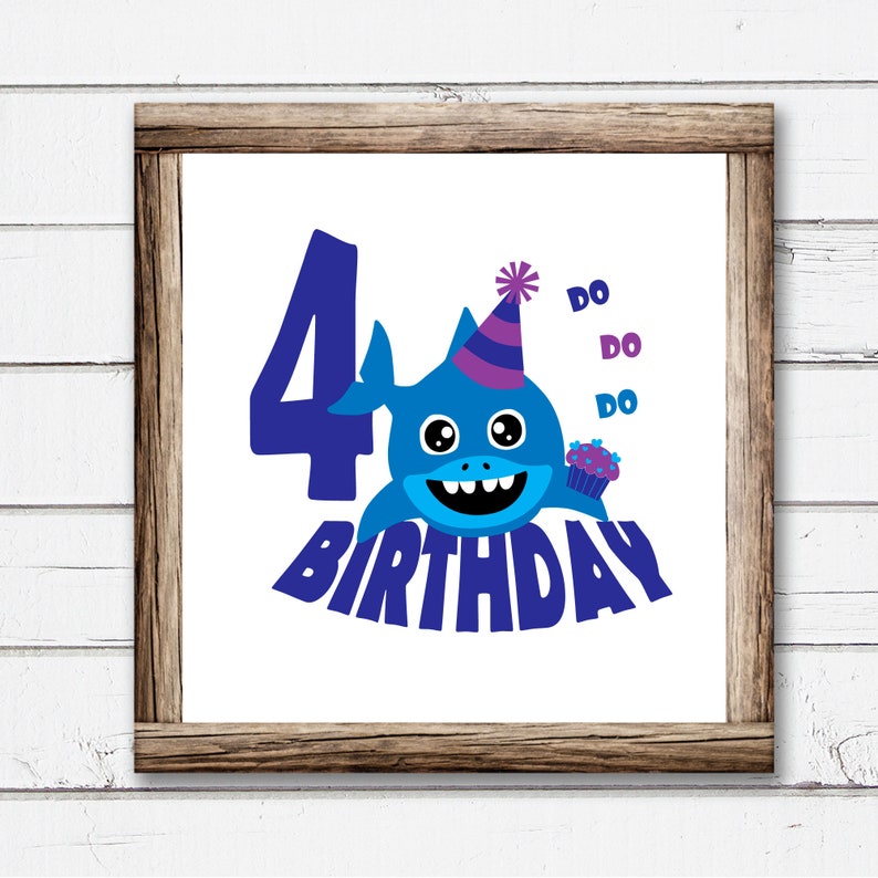 Download Four Year Old Birthday Boy Svg Shark 4th Birthday for Boy ...