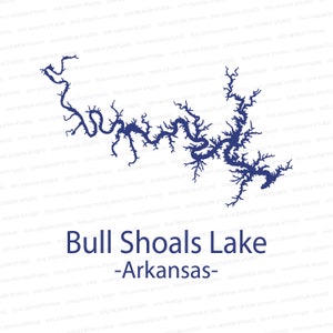 Bull Shoals Lake Missouri Silhouette SVG | Bull Shoals Lake Arkansas Design Cutter File | Svg Files for Cricut | Silhouette Files