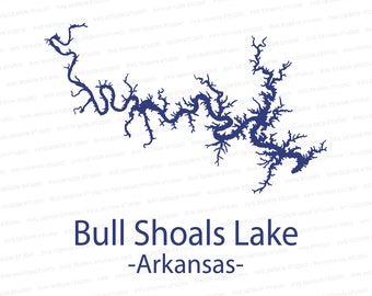 Bull Shoals Lake Missouri Silhouette SVG | Bull Shoals Lake Arkansas Design Cutter File | Svg Files for Cricut | Silhouette Files