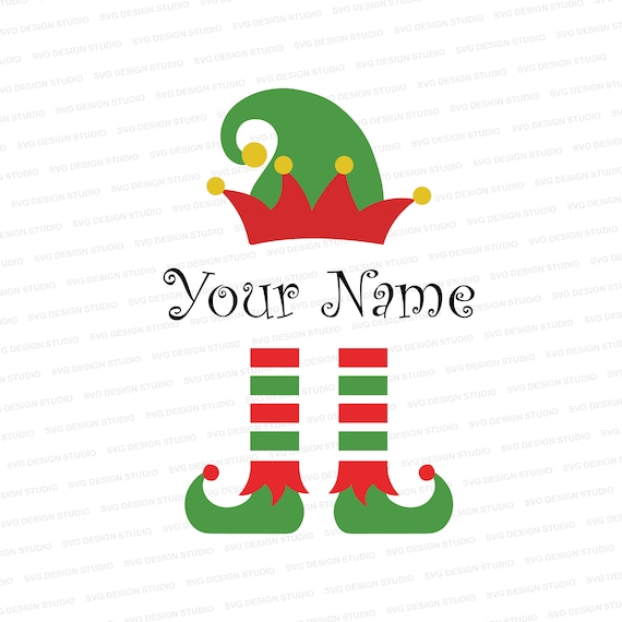 Elf Hat and Shoes 2 SVG Customizable Christmas Elf SVG | Etsy
