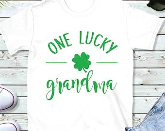 One Lucky Grandma SVG | Shamrock Grandma Svg Dxf Png | Grandma St Paddy's SVG | Clover Svg | Silhouette Cricut, Cut Files