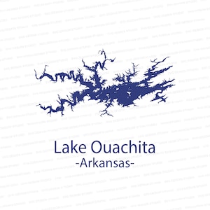 Lake Ouachita Silhouette SVG | Ouachita Lake Arkansas Design Cutter File | Svg Files for Cricut | Silhouette Files