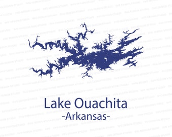 Lake Ouachita Silhouette SVG | Ouachita Lake Arkansas Design Cutter File | Svg Files for Cricut | Silhouette Files