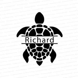Monogramm Meeresschildkröte Design | Personalisieren Sie Ihre Meeresschildkröte Artikel | Schildkröte Liebhaber | DXF EPS | Silhouette | Cricut | Geschnittene Dateien