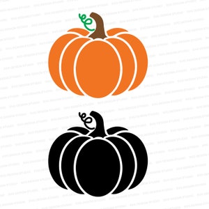 Pumpkin SVG | Pumpkin in BOTH Color and Black and White | Pumpkin Cut Files | Fall Svg Eps Dxf Png | Cut file Cricut, Silhouette