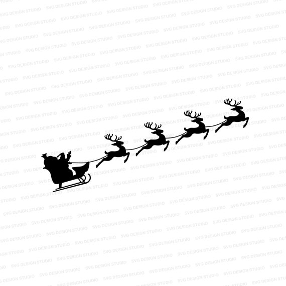 Weihnachtsmann Rentier Schlitten Silhouette SVG | Weihnachtsschlitten Silhouette SVG | Weihnachtsmann Schlitten Schneidedatei | Weihnachten Schnittdatei Cricut | Silhouette