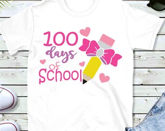 100 dias de escola SVG | 100º Dia de Aula Svg | Escola Crianças Svg | Camisa de 100 dias Svg DXF EPS | Silhueta | Cricut | Cortar arquivos