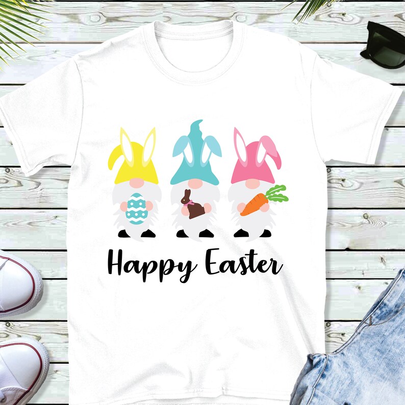 Download Happy Easter Gnome Trio SVG Three Easter Bunny Figures | Etsy