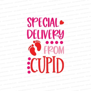 Entrega especial de Cupido SVG / San Valentín Cupido Camisa Gráfica / Valentine Onesie SVG / SVG Archivos para Cricut / Silhouette Files