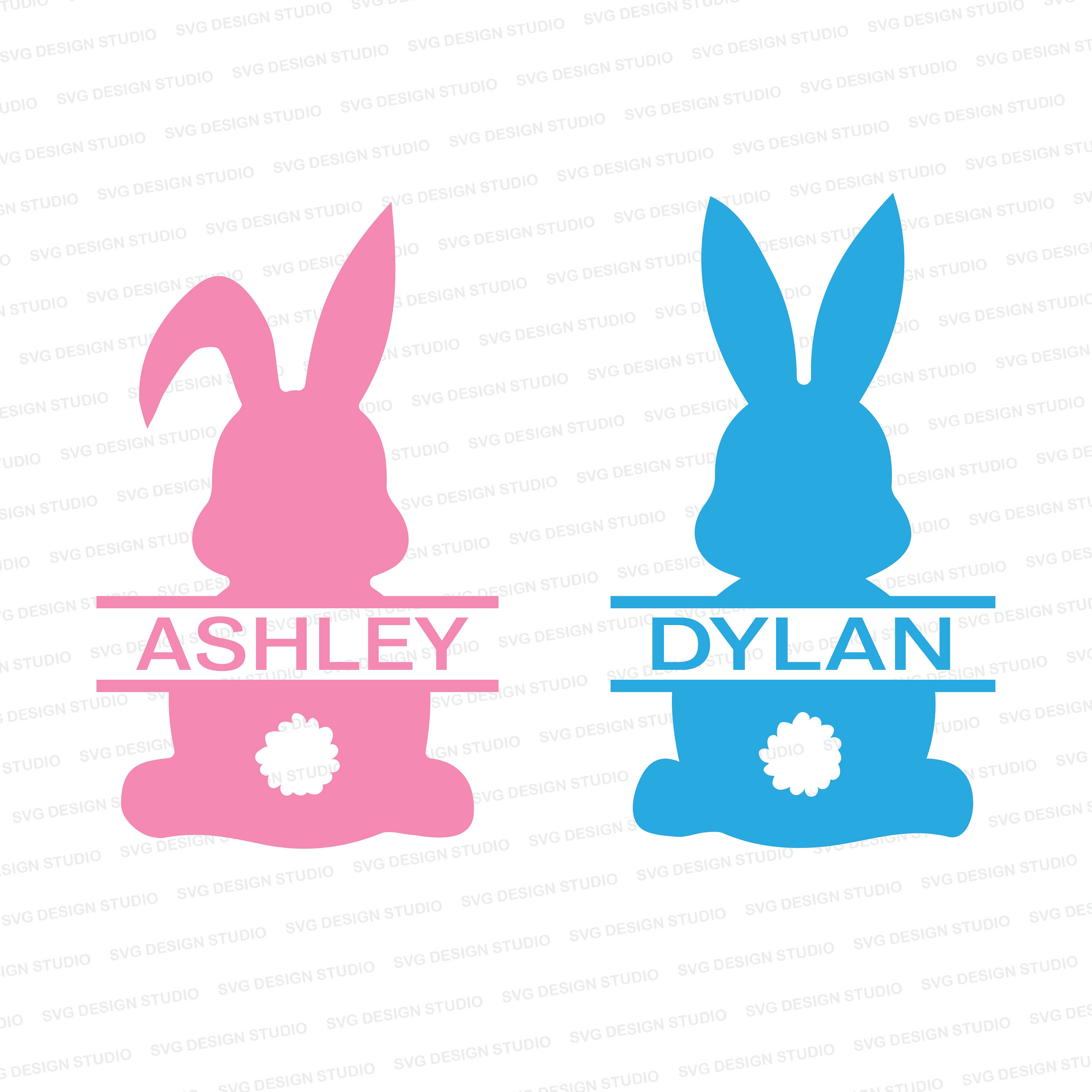 Monogram Bunnies SVG, Easter Svg, Bunny Split Svg, Bunny Silhouette Svg ...