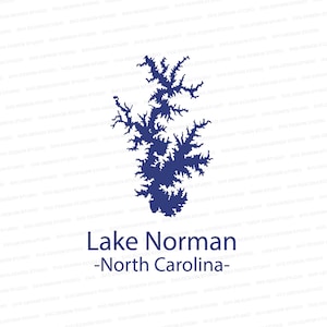 Lake Norman Silhouette SVG | Norman Lake North Carolina Design Cutter File | Svg Files for Cricut | Silhouette Files