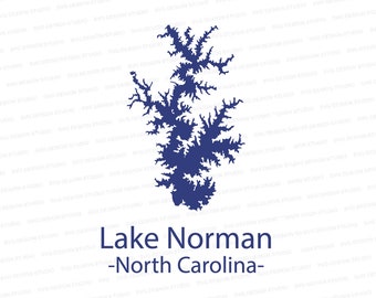 Lake Norman Silhouette SVG | Norman Lake North Carolina Design Cutter File | Svg Files for Cricut | Silhouette Files