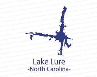 Lake Lure Silhouette SVG | Lure Lake North Carolina Design Cutter File | Svg Files for Cricut | Silhouette Files