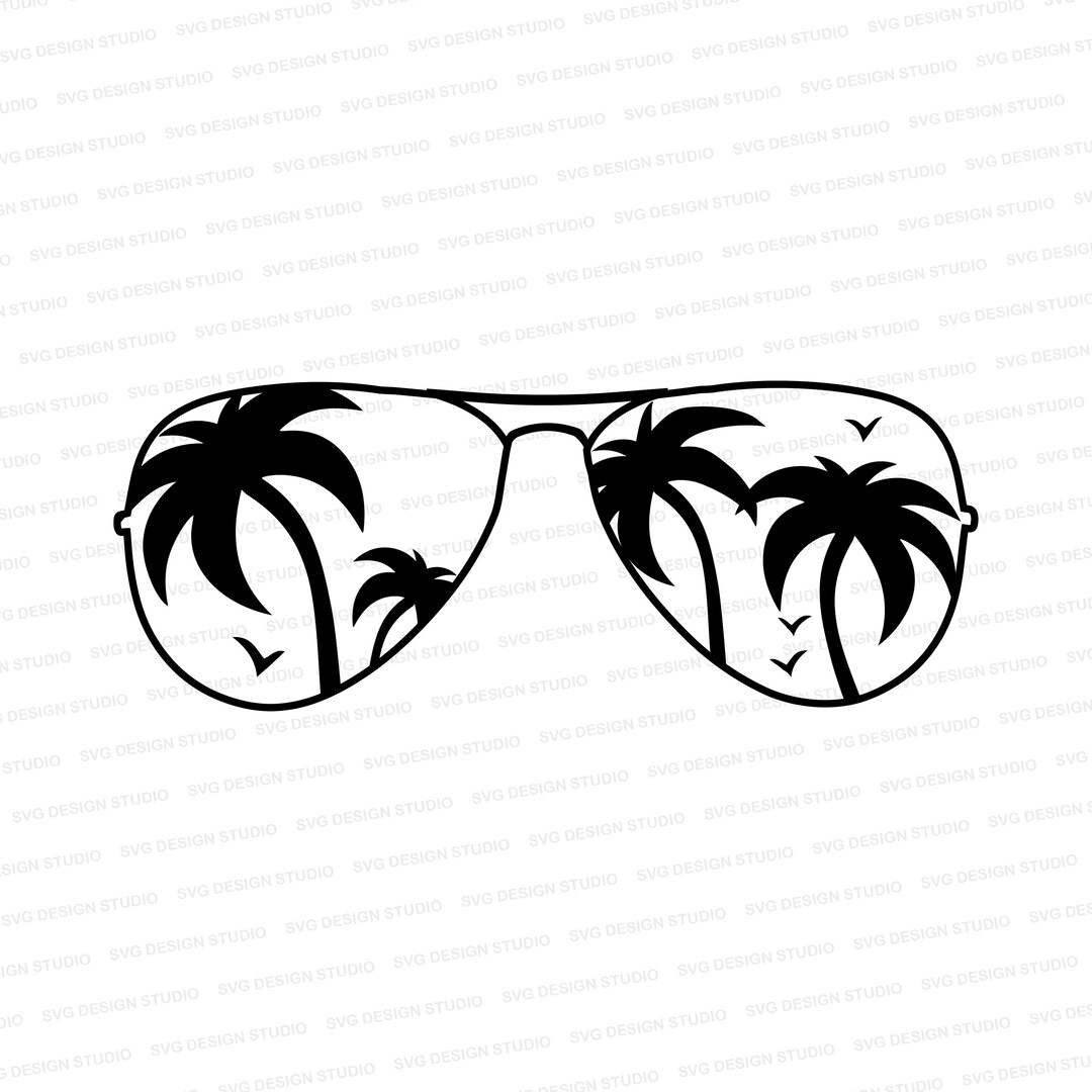 Palm Tree Aviator Sunglasses Svg / Aviator Sunglasses Svg / Island Svg