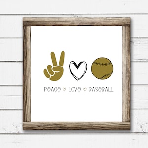 Paz Amor Béisbol / Amor Béisbol SVG / Archivo Cortador de Béisbol / Béisbol DXF / Archivos Svg para Archivos Cricut / Silhouette