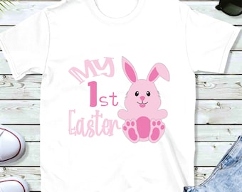 My First Easter SVG / 1st Easter Girl SVG / Cute Easter Bunny SVG / Svg Files for Cricut / Silhouette Files