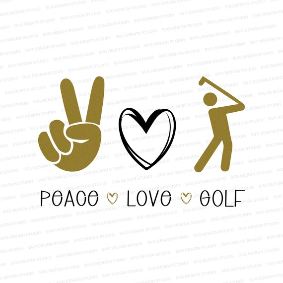 Peace Love Golf Love Golf Svg Fichier Coupeur De Golf Etsy France