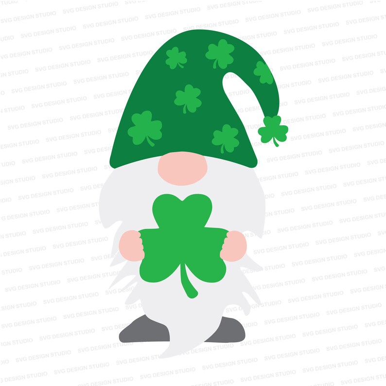 Download St. Patrick's Day Gnome With Shamrock Hat SVG / St. | Etsy