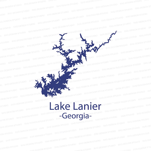 Lake Lanier Silhouette SVG | Lanier Lake Georgia Design Cutter File | Svg Files for Cricut | Silhouette Files