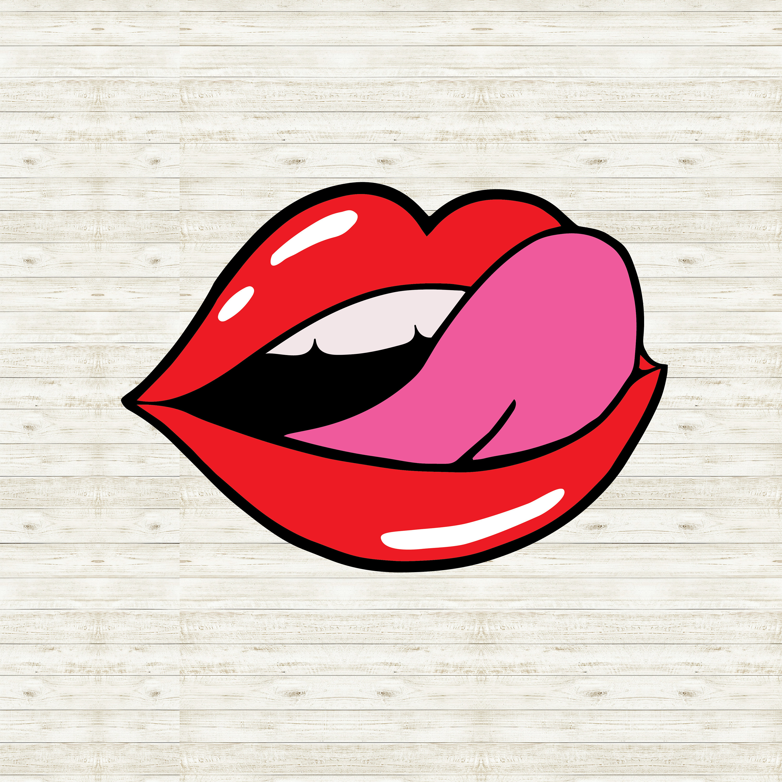 Teeth Biting Tongue Luscious Lips Red Lips Svg Rock Band Etsy