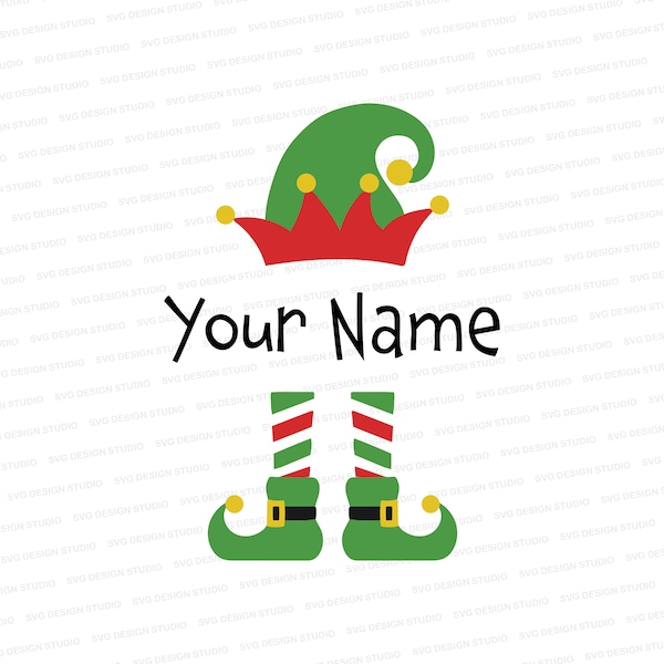 Elf Hat and Shoes SVG | Customizable Christmas Elf SVG | Christmas Cut File Cricut | Silhouette