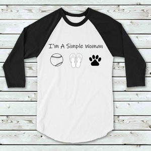 Sono una donna semplice / Adoro baseball flip flop cane SVG / Baseball Cutter File / Baseball DXF / Svg File per Cricut / Silhouette Files