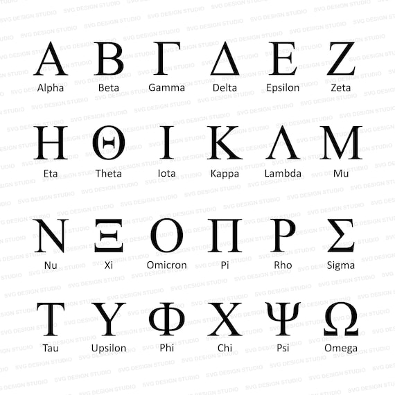 Greek Alphabet Upper and Lowercase SVG Sorority Fraternity - Etsy