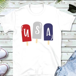 July 4th USA Popsicles SVG | Independence Day Popsicles File | Fourth of July Popscicle | Onesie Svg | Svg Files for Cricut | Silhouette