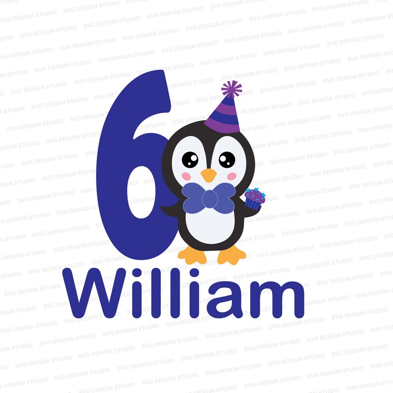 Download Six Year Old Birthday Boy Svg Penguin 6th Birthday for Boy | Etsy