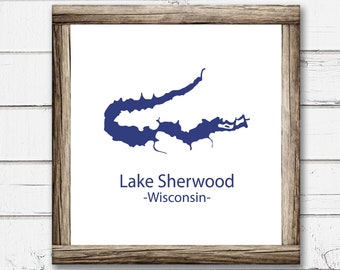 Lake Sherwood Wisconsin Silhouette Design (Digital Download)
