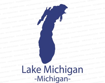 Lake Michigan Silhouette SVG | Lake Michigan Design Cutter File | Svg Files for Cricut | Silhouette Files