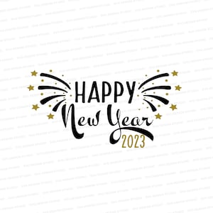 Gelukkig Nieuwjaar 2023 SVG | Nieuwjaar svg | Vakantie shirt svg | Oudejaarsavond svg | 2023 svg | Knip bestand Cricut | Silhouet