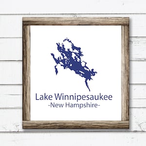 See Winnipesaukee Silhouette SVG | New Hampshire Lake Design Cutter-Datei | SVG-Dateien für Cricut | Silhouette-Dateien