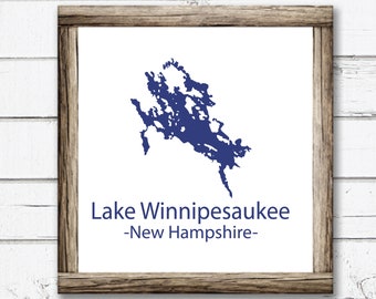 Lake Winnipesaukee Silhouette SVG | New Hampshire Lake Design Cutter File | Svg Files for Cricut | Silhouette Files