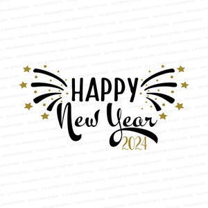 Bonne année 2024 SVG | Nouvel An svg | Chemise de vacances svg | Svg du Nouvel An | 2022 | Couper le fichier Cricut | Silhouette