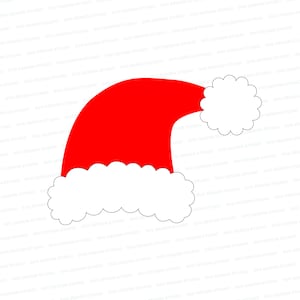 Santa Hat SVG | Vectored Santa Hat SVG | Santa Hat Cut File | Christmas Hat Cut File Cricut | Silhouette