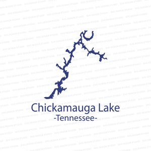 Chickamauga Lake silhouet SVG | Lake Chickamauga Tennessee Design Cutter-bestand | Svg-bestanden voor Cricut | Silhouetbestanden