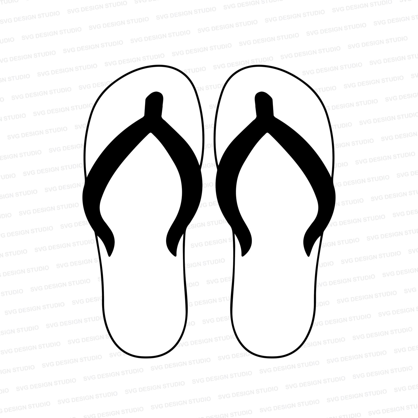 Flip Flops Svg Beach Shoes Svg Vectored Flip Flops Svg for | Etsy