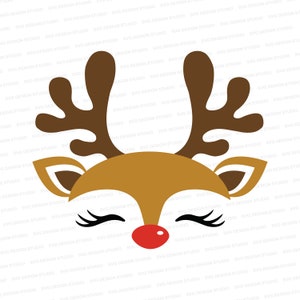 Reindeer SVG | Christmas Reindeer SVG | Rudolph Cut File | Christmas  Cut File Cricut | Silhouette