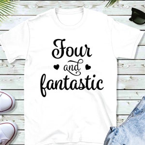Vier en Fantastische SVG, Kid's Vierde Jaar svg, Cute Kid Design svg, Cut bestand Cricut, Silhouet