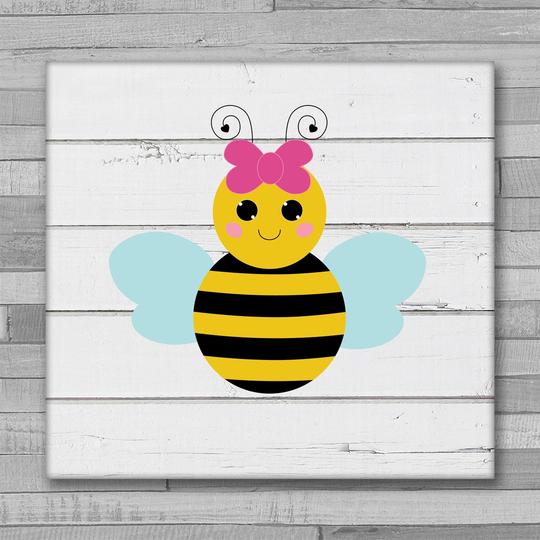 Girl Bee Svg, Girl Bumble Bee Svg, Sweet Girl Bee Svg, Dxf, Eps
