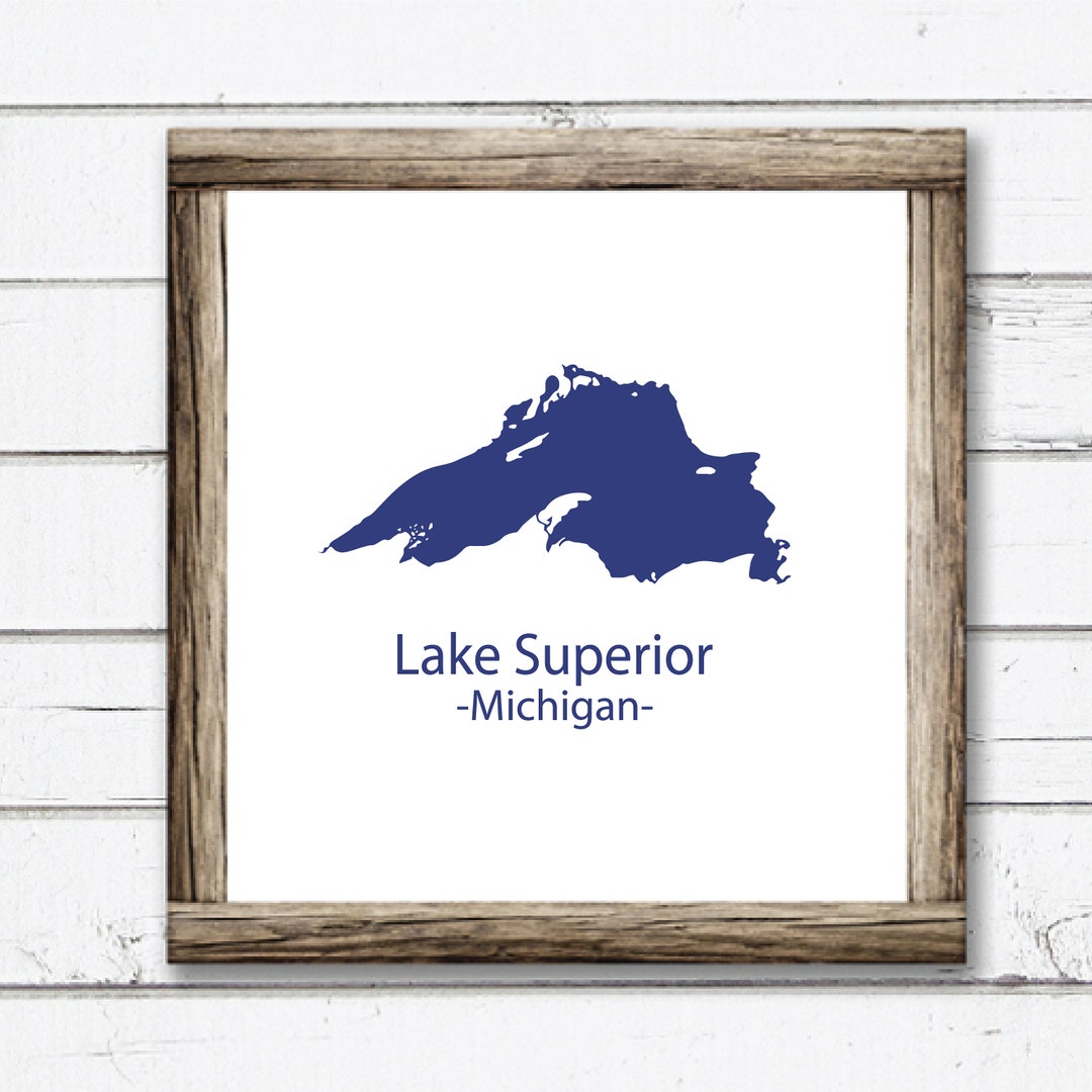 Lake Superior Silhouette SVG | Michigan Lake Design Cutter File | Svg Files for Cricut ...