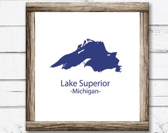 Lake Superior Silhouette SVG | Michigan Lake Design Cutter File | Svg Files for Cricut | Silhouette Files