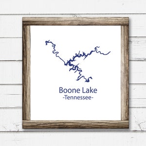 Boone Lake silhouet SVG | Lake Boone Tennessee Design Cutter-bestand | Svg-bestanden voor Cricut | Silhouetbestanden