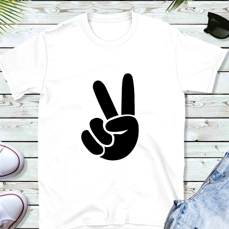 Peace Sign SVG / Hand Two Fingers SVG / Peace Hand Sign Cutter - Etsy