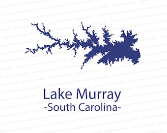 Lake Murray Silhouette SVG | Murray Lake South Carolina Design Cutter File | Svg Files for Cricut | Silhouette Files